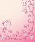 Ornate Pink Swirl Snowflake Garland Rug
