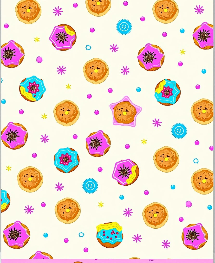 Whimsical Donut Sprinkle Confetti Scatter Rug