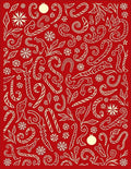 Festive Red Cream Candy Cane Snowflakes Rug