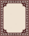Ornate Crimson Floral Border Rug