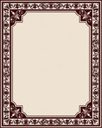 Ornate Crimson Floral Border Rug