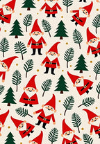 Merry Gnome Christmas Trees Garland Rug