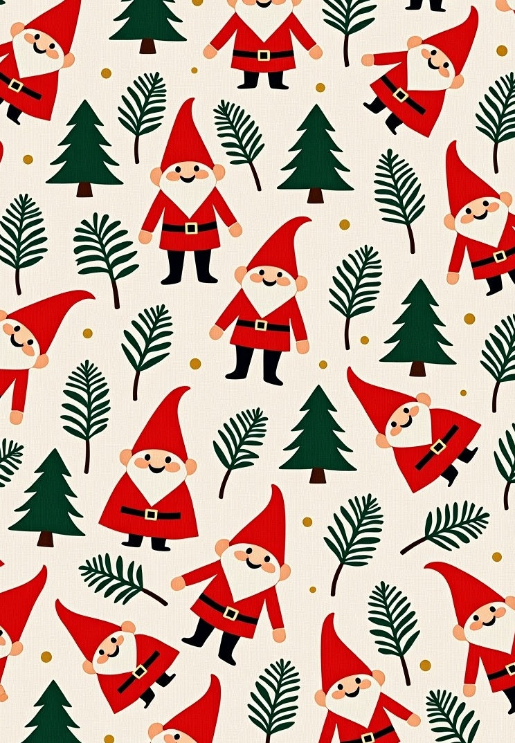 Merry Gnome Christmas Trees Garland Rug