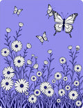 Whimsical Butterflies and Daisies Meadow Rug