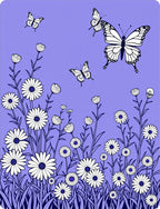 Whimsical Butterflies and Daisies Meadow Rug
