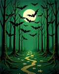 Spooky Bat Forest Moonlight Path Rug