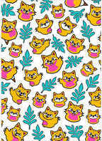 Whimsical Yellow Fox Floral Rug