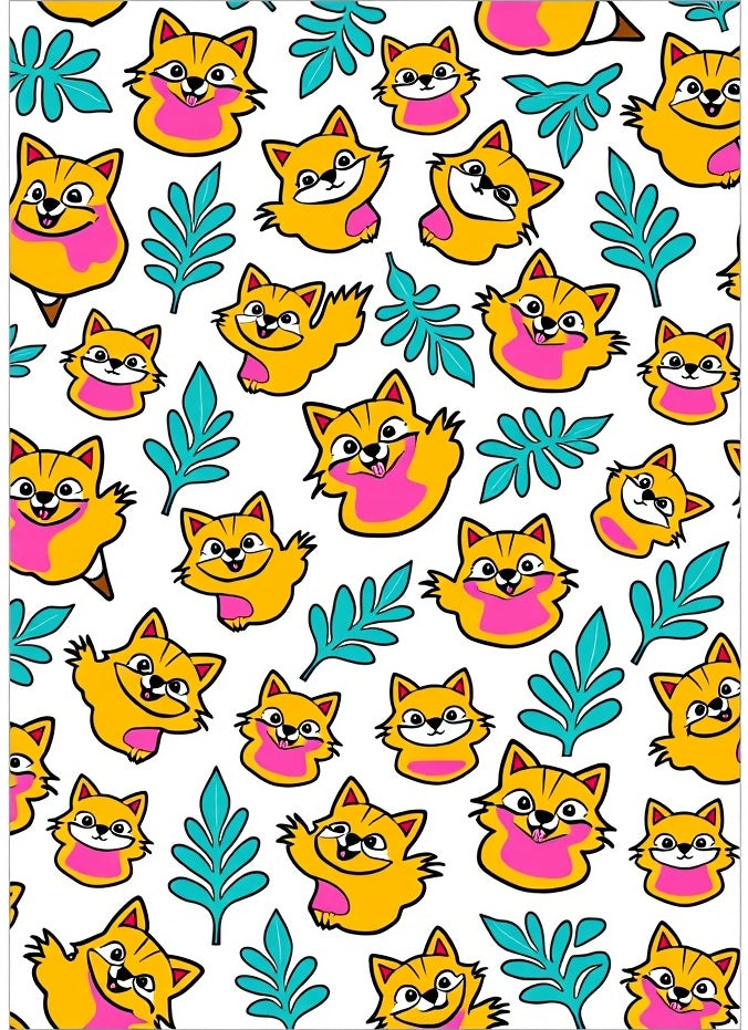 Whimsical Yellow Fox Floral Rug