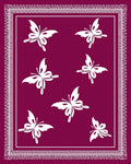 Plum With White Butterfly Field Rug