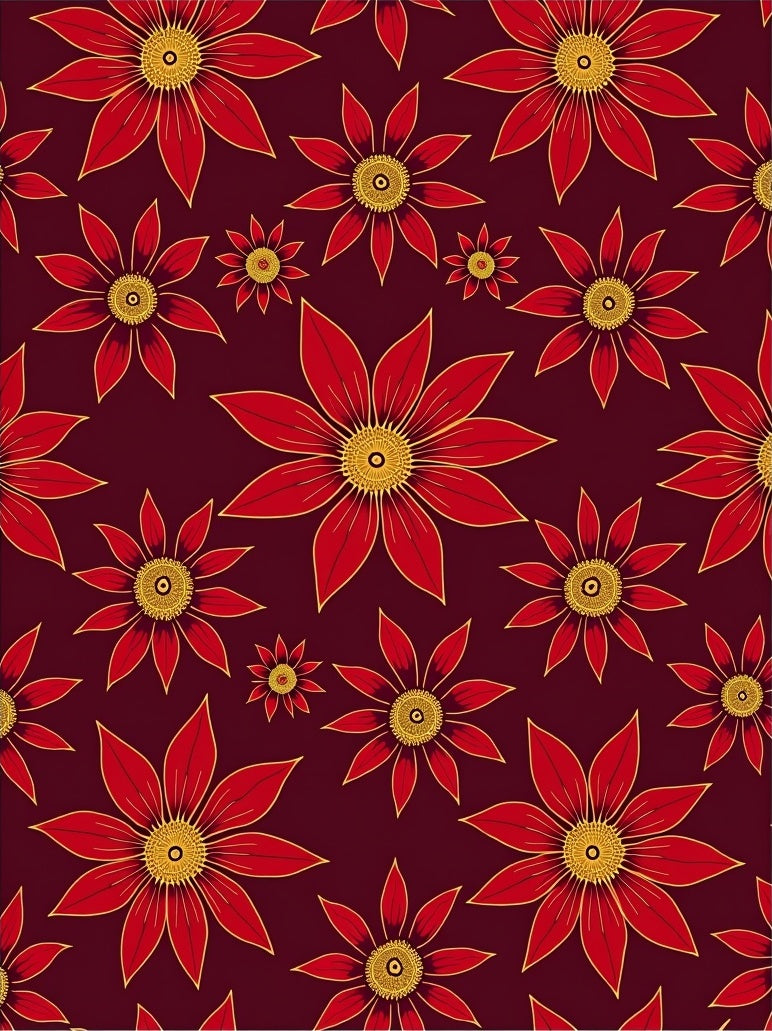 Bold Red Floral Medallion Rug