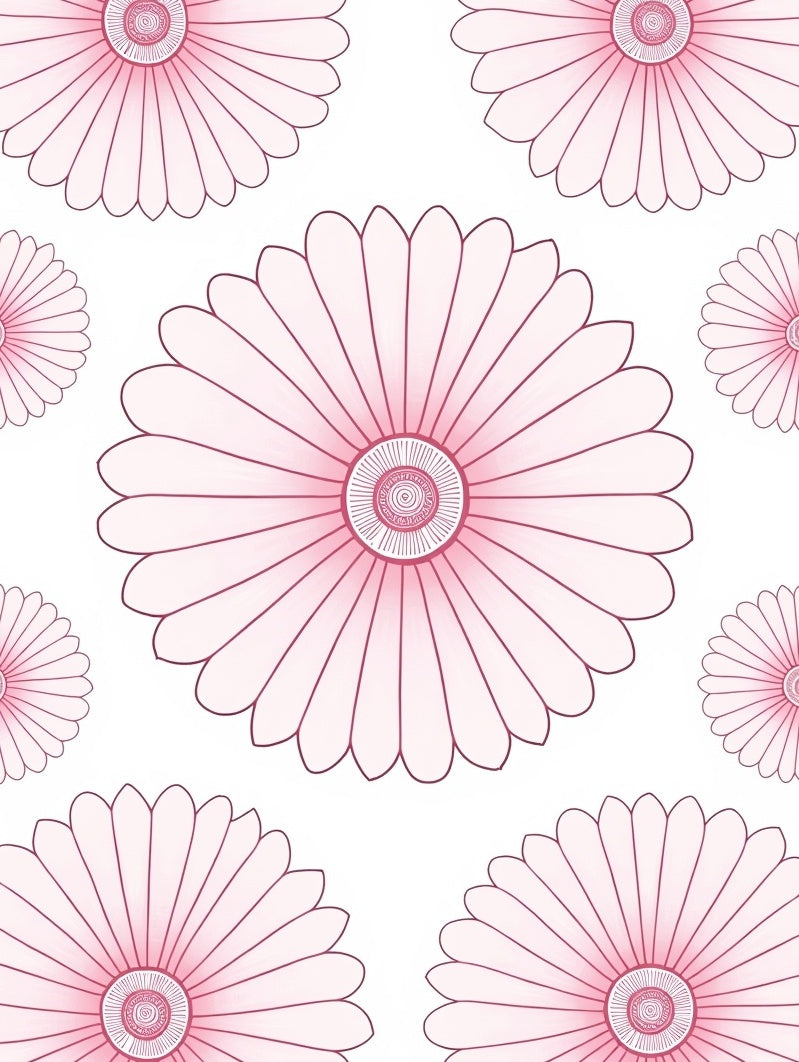Pretty Pink Daisy Petal Arrangement Rug