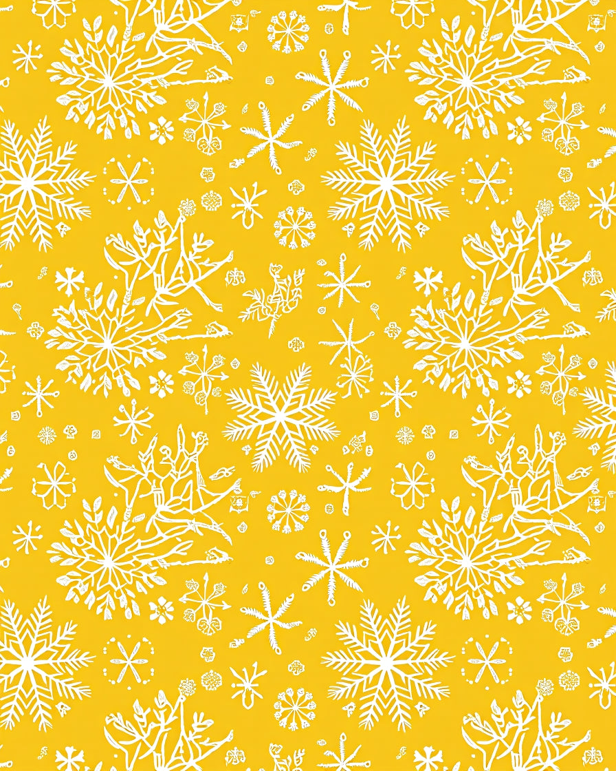Golden Yellow Snowflakes All Over Rug