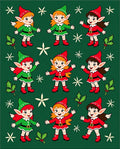Happy Elves Green Holiday Medley Rug