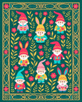 Whimsical Gnome Floral Spring Garden Rug