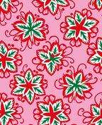 Pink Red Green Floral Medallion Rug
