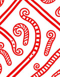 Crimson Swirl Candy Cane Holiday Rug