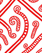 Crimson Swirl Candy Cane Holiday Rug