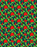 Vibrant Red Berry Foliage Rug