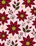 Red Poinsettia Stars Garden Rug