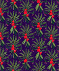 Rich Plum Evergreen Berry Cluster Rug