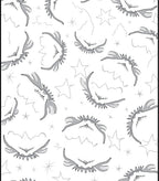 Whimsical Gray Winged Creatures Stars Rug