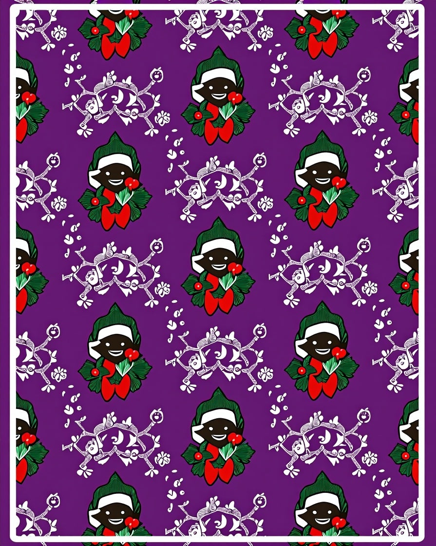 Purple Emerald Character Floral Icon Rug
