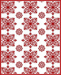 Rustic Red Snowflake Collage Rug