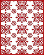 Rustic Red Snowflake Collage Rug