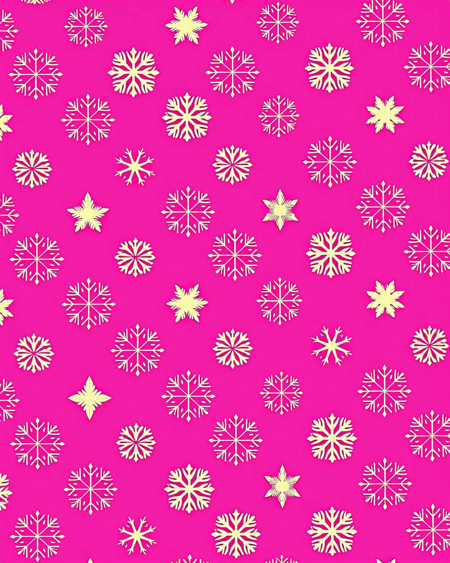 Pink White Snowflake Cluster Rug