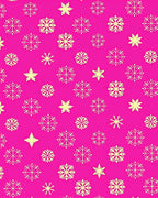 Pink White Snowflake Cluster Rug
