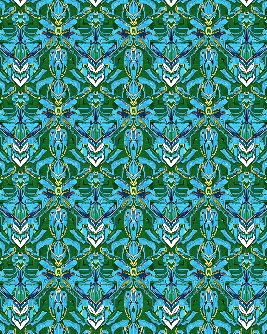 Emerald Teal Medallion Geometric Rug