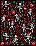 Dancing Skeletons Christmas Ribbon Confetti Rug