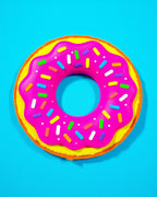 Whimsical Pink Sprinkles Donut Rug