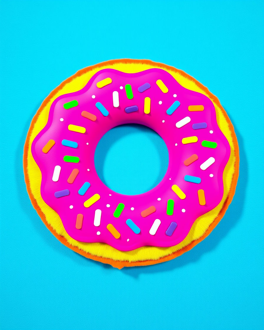 Whimsical Pink Sprinkles Donut Rug