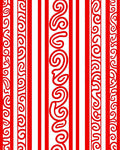 Bold Red Vertical Scroll Stripe Rug