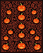 Orange Jack O Lantern Swirls Rug