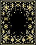 Elegant Gold Snowflake Border Rug
