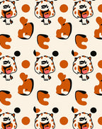 Whimsical Orange Creature Polka Dot Rug