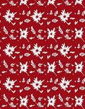 Crimson White Floral Botanical Scatter Rug