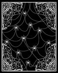 Spooky Black White Spiderweb Swirl Rug