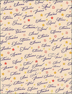 Scripted Star Navy Calligraphy Rug