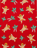 Festive Red Gingerbread Man Holly Sprig Rug