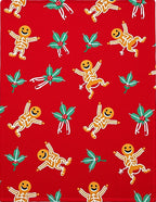 Festive Red Gingerbread Man Holly Sprig Rug