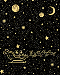 Golden Starry Night Sleigh Ride Rug