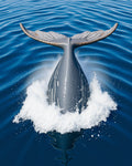 Deep Blue Whale Tail Splash Rug