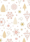 Rose Gold Snowflake Pine Tree Trio Rug