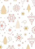 Rose Gold Snowflake Pine Tree Trio Rug