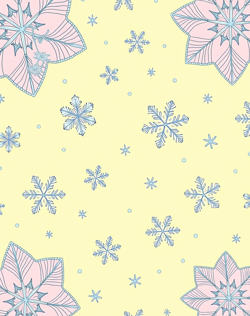 Pale Yellow Blue Snowflake Charm Cluster Rug