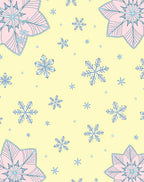Pale Yellow Blue Snowflake Charm Cluster Rug