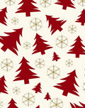 Crimson Pineflakes Scattered Arrangement Rug